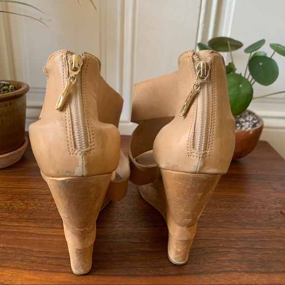 Diane Von Furstenburg Tan Opal Crisscross Wedge - Picture 4 of 10